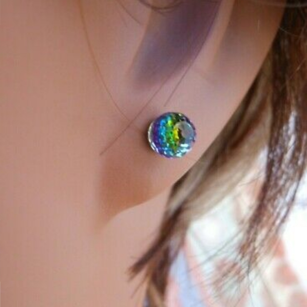 Faceted Ball HYPOALLERGENIC Earrings Swarovski 1pc